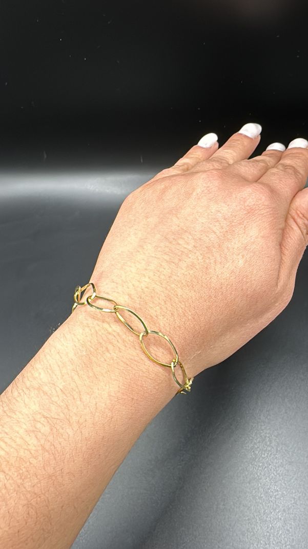 Pulsera Estrella Colgante Broche Timon Enchapada Oro-2