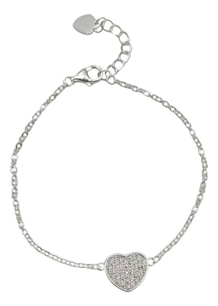 Pulsera Dama Corazon Circones Plata-0