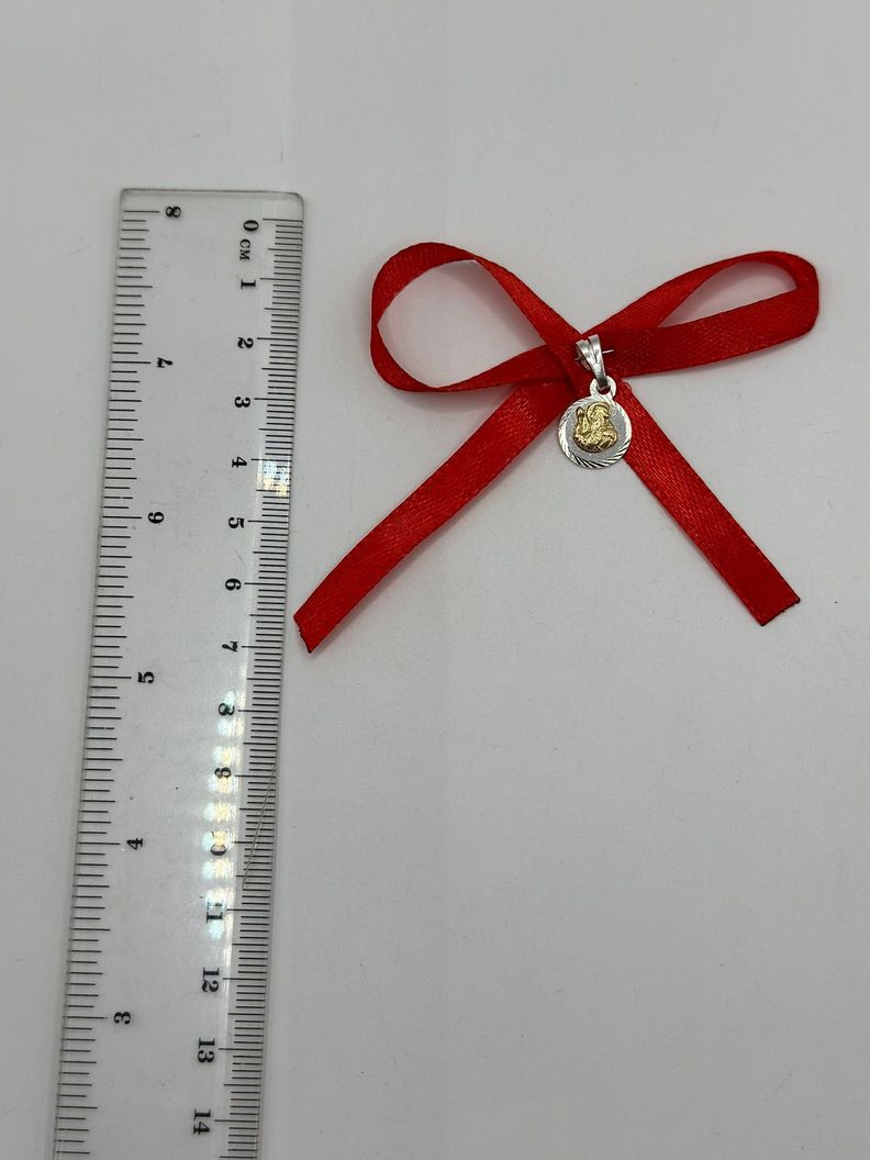 Medalla San Benito Protección Bebe Plata Oro-2
