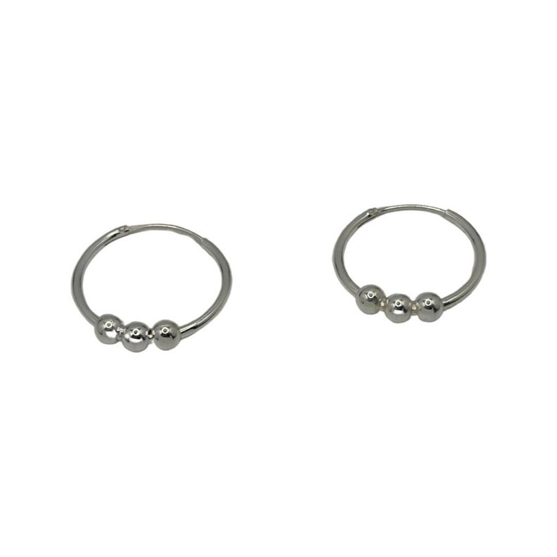 Aro Argolla Lisa Esferas 21 Mm Plata Ley 925Mas Estuche-0