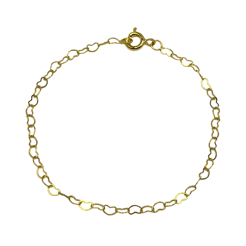 Pulsera Juvenil Corazones Calados Enchapada Oro-0