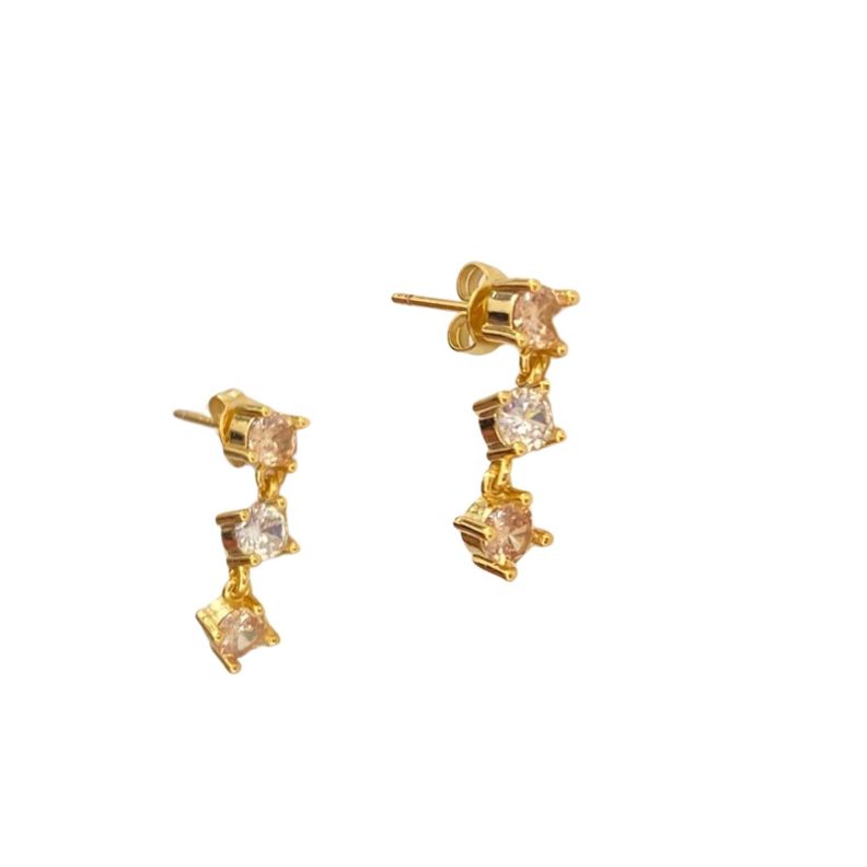 Aros Colgante Circones Plata Ley S925 Baño En Oro -1