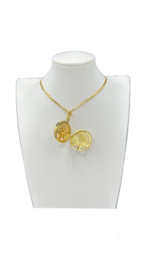 Collar Relicario Árbol De La Vida Enchapado En Oro-1