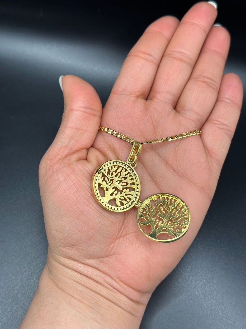 Collar Relicario Árbol De La Vida Enchapado En Oro-2