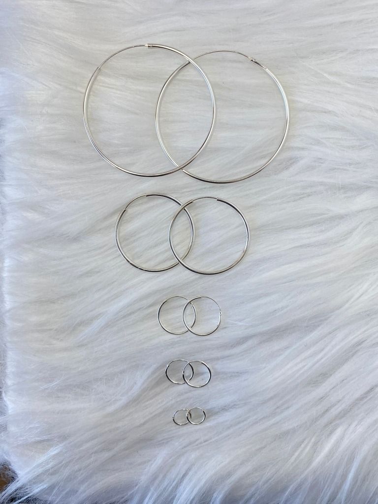 Aros Argolla Piercing Pequeños Liso 10 Mm Plata Italiana 925-2
