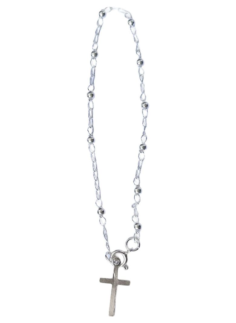 Pulsera Denario Rosario Cruz Plata-1