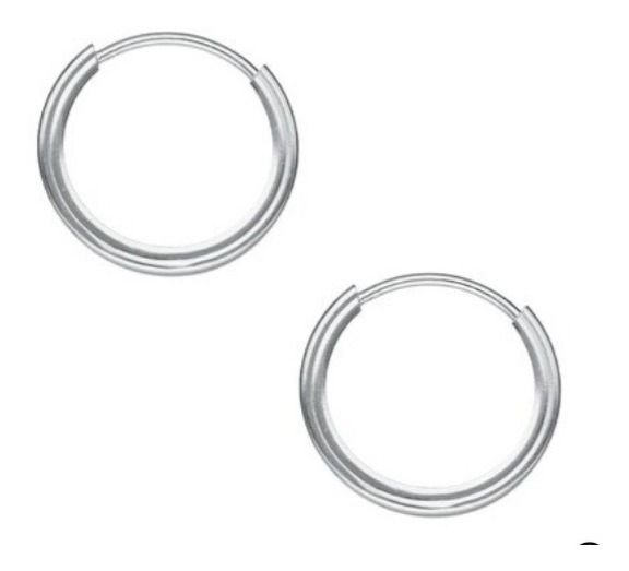 Aros Argolla Pequeño Liso 12 Mm Plata Italiana 925-0