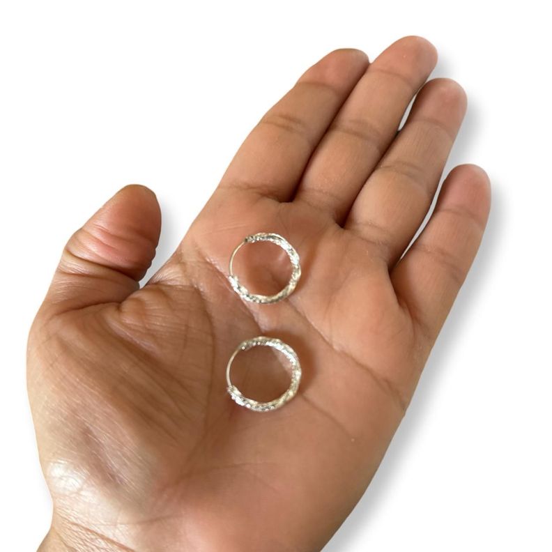 Aro Argolla Modelo Entorchada Pequeña Plata Mas Caja-1