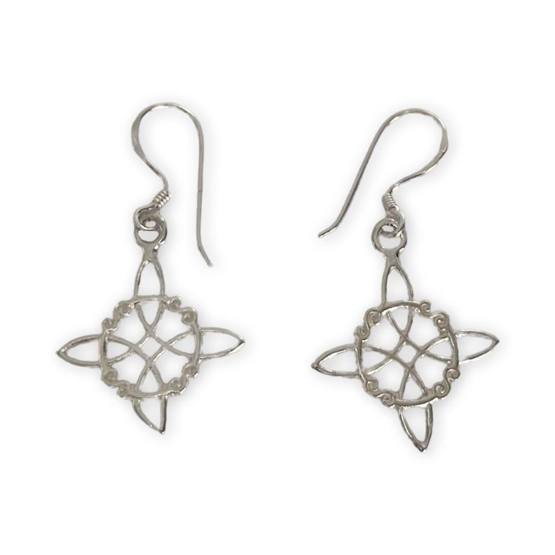 Aros Nudo De Bruja Proteccion Colgante Amuleto Plata 925-0