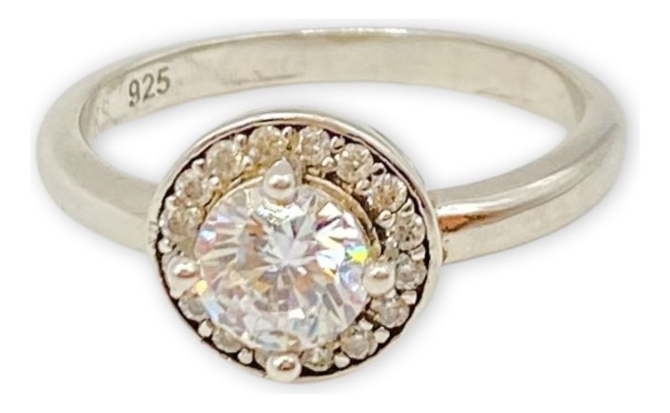 Anillo De Compromiso Solitario Con Circones-0
