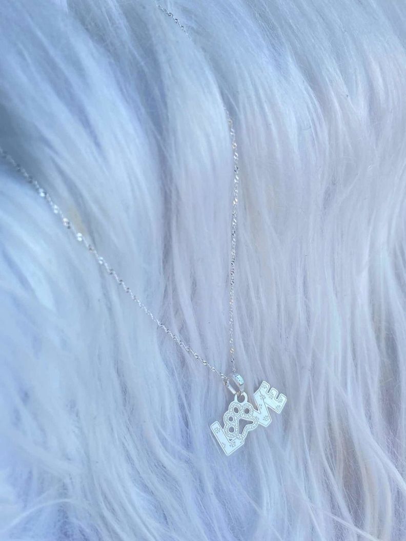 Collar Love Patita Perro Gato Plata Ley 925 Mas Estuche-2