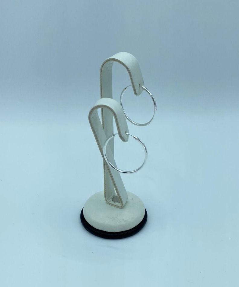 Aros Argolla Lisa 25 Mm Plata Italiana 925 Mas Estuche-3