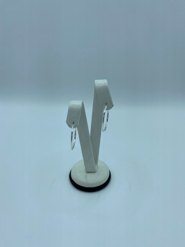 Aros Argolla Lisa 25 Mm Plata Italiana 925 Mas Estuche-1