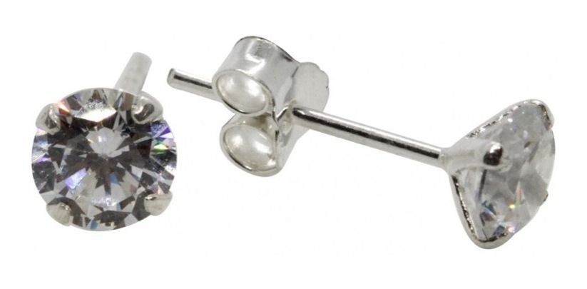 Aros Punto De Luz 4 Mm Con Grifas Plata Ley 925 -0
