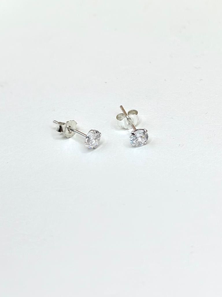 Aros Punto De Luz 4 Mm Con Grifas Plata Ley 925 -2