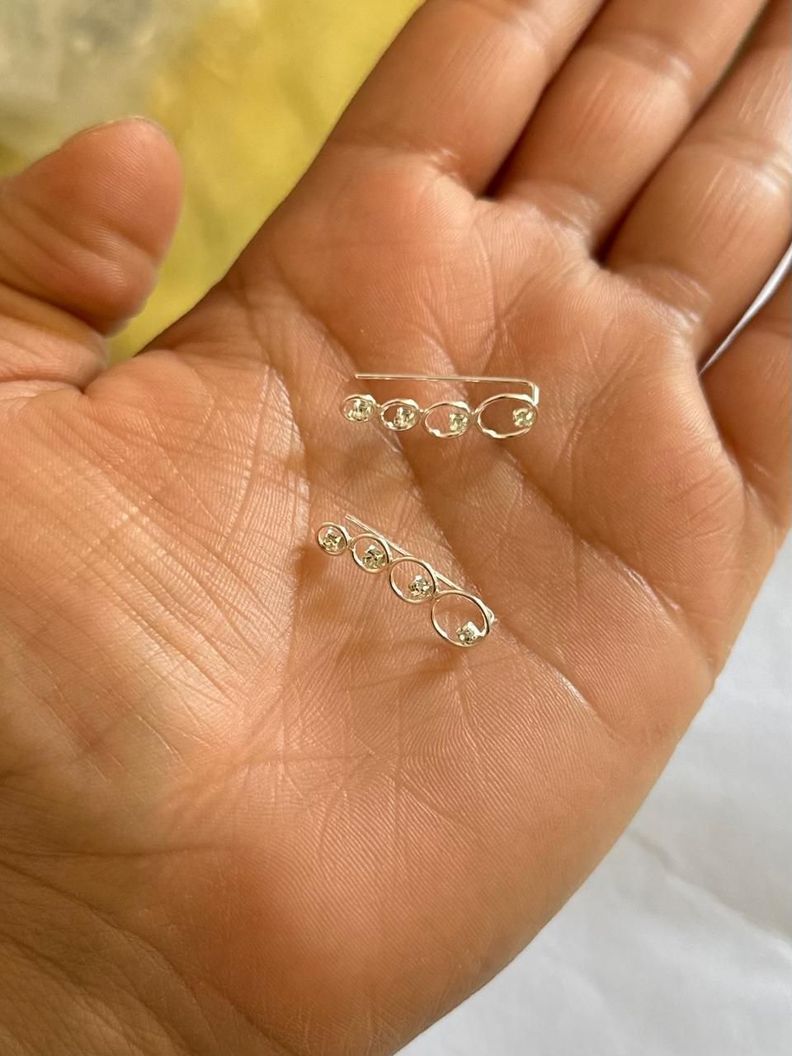 Aros Trepadores Circones Plata Ley Italiana 925 Mas Estuche-2