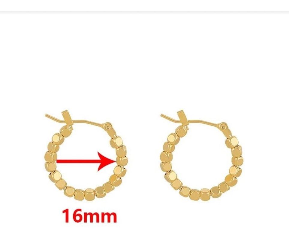 Aros Argolla Esferas Cuentas Plata S925 Baño En Oro Más Caja-0