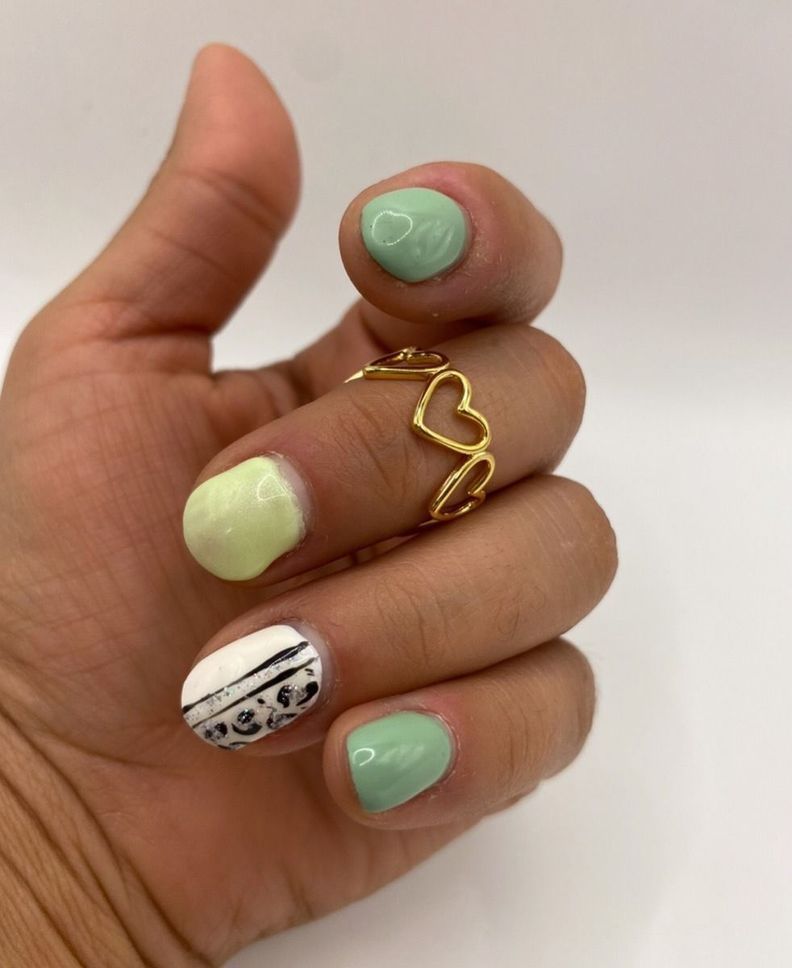 Anillo Corazones  Ajustable Plata Baño Oro-1