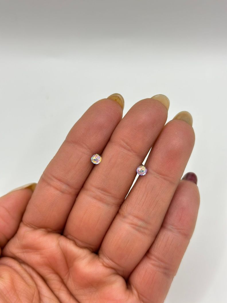 Aros Punto De Luz Cristal Tornasol Plata Ley 925-1