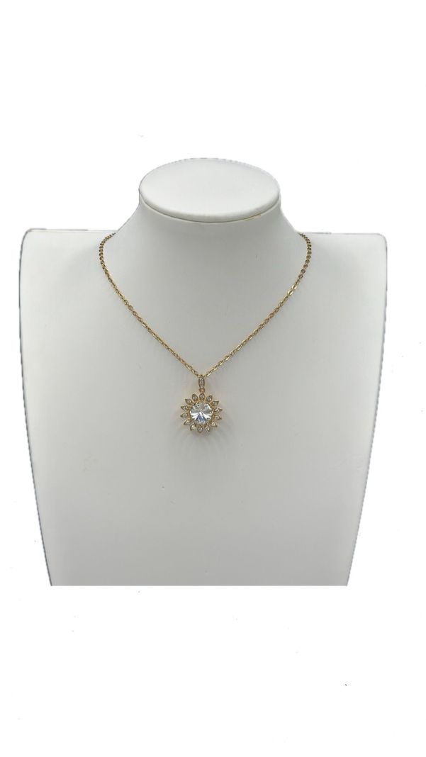Collar Dama Corazón Plano Circones Enchapado Oro-0