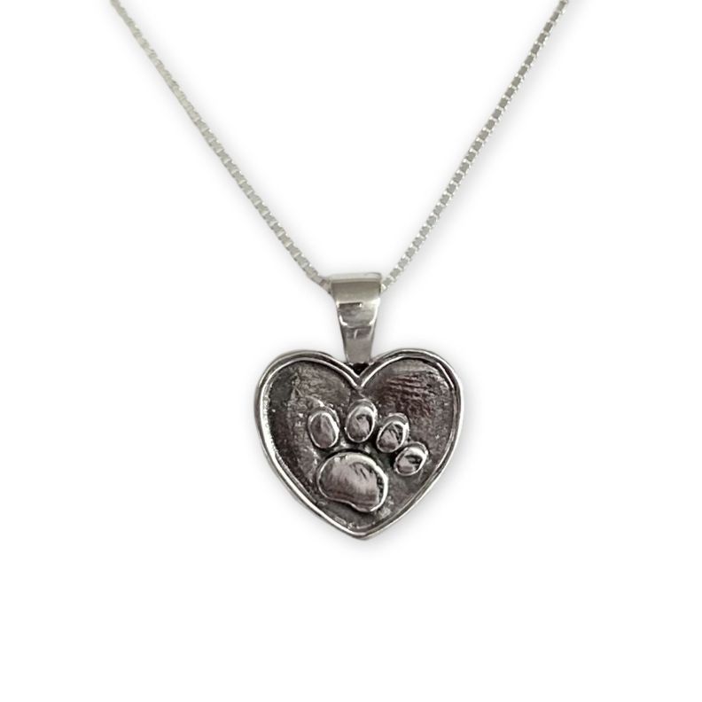 Collar Patita Huella Mascota Gato Perro Plata 925-0