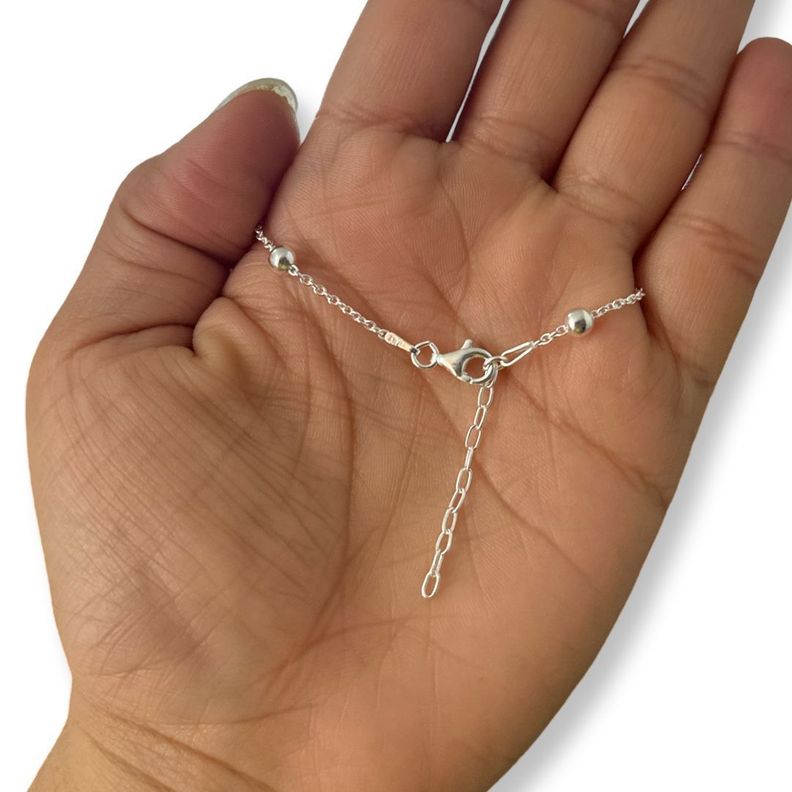 Pulsera Limada Esferas Plata-2