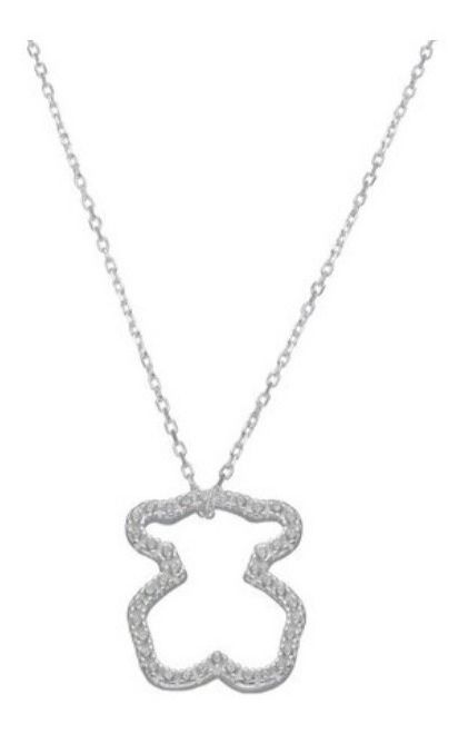 Collar Osito Tous Contorno Circones Plata