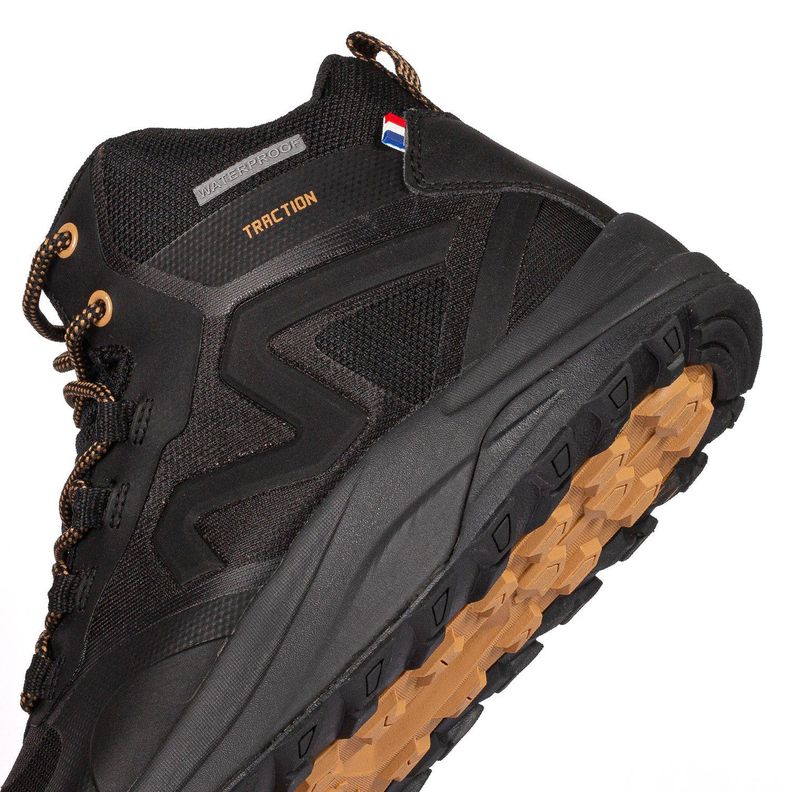 Botín Outdoor Impermeable Caña Alta Hombre Negro Café Michelin Footwear Dr05-5