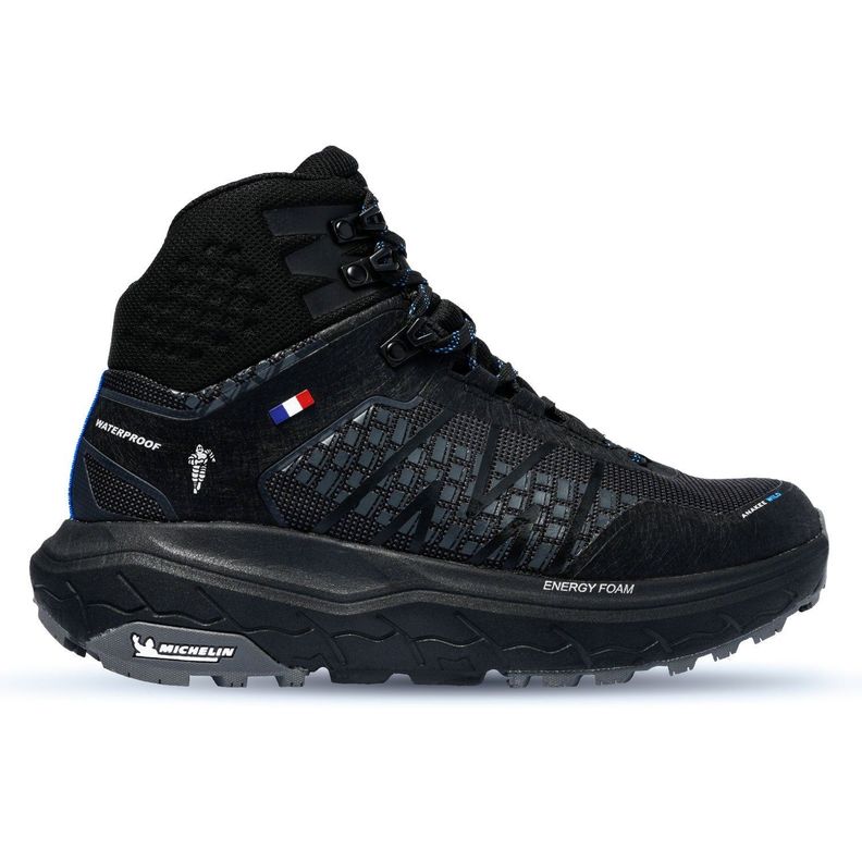Botín Outdoor Impermeable Caña Alta Hombre Negro Azul Michelin Footwear Aw03-0