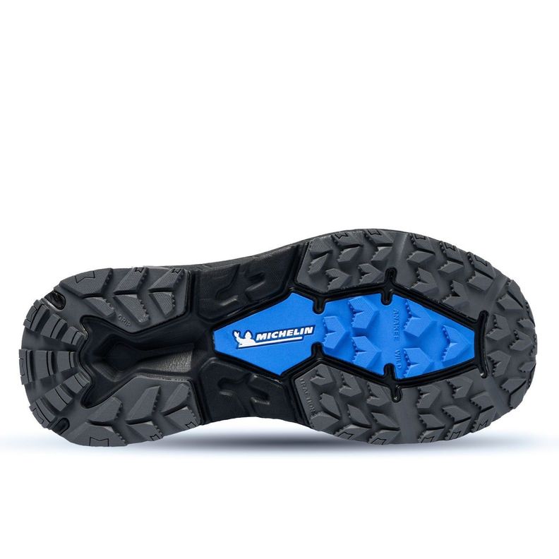 Botín Outdoor Impermeable Caña Alta Hombre Negro Azul Michelin Footwear Aw03-1