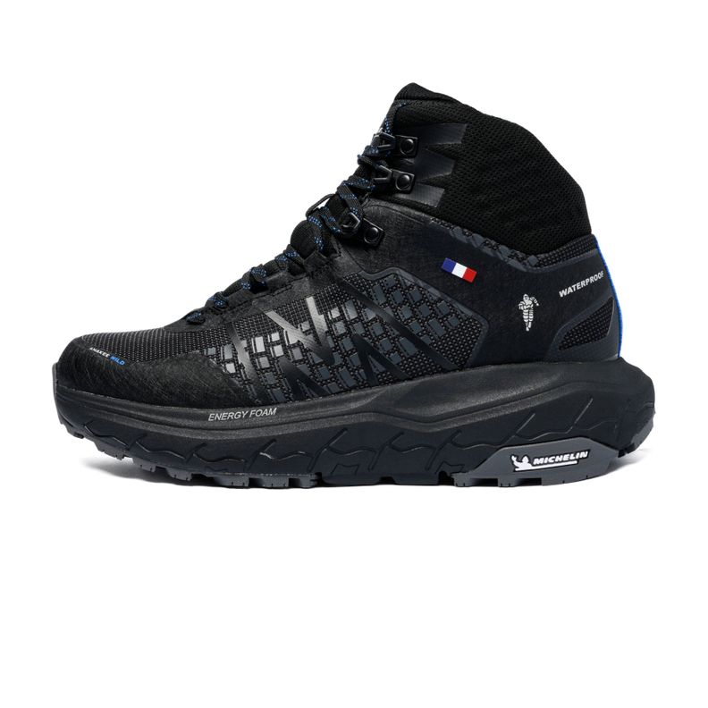 Botín Outdoor Impermeable Caña Alta Hombre Negro Azul Michelin Footwear Aw03-2