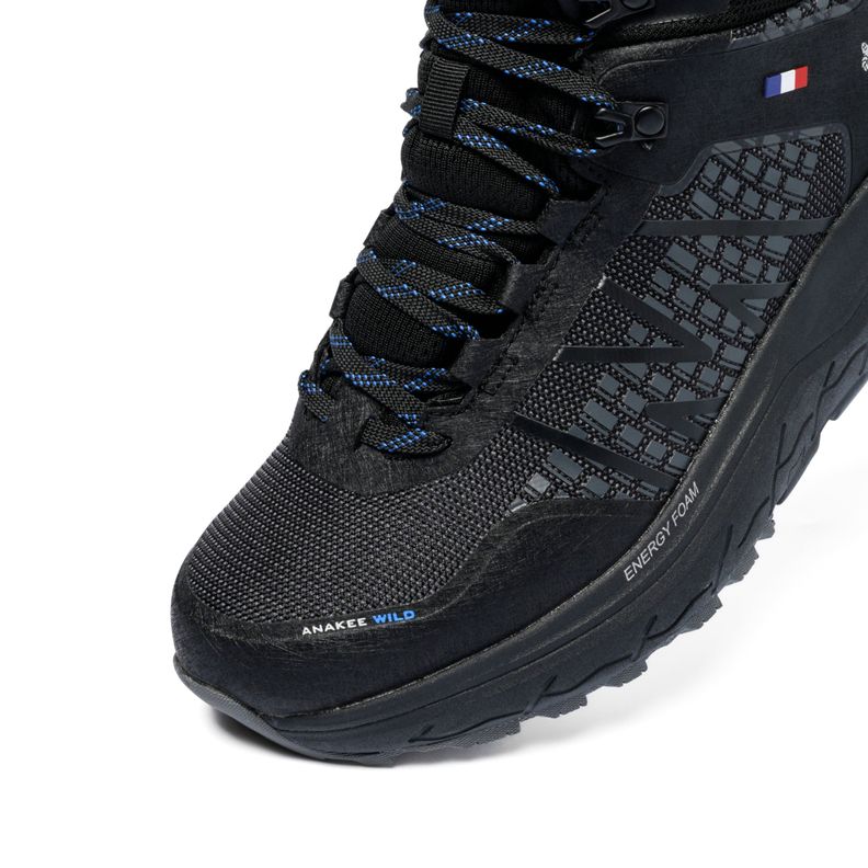 Botín Outdoor Impermeable Caña Alta Hombre Negro Azul Michelin Footwear Aw03-4