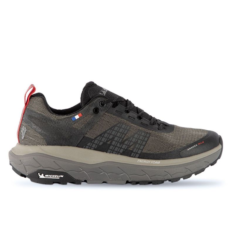 Zapatilla Trail Running Hombre Negro Rojo Michelin Footwear Aw01-0