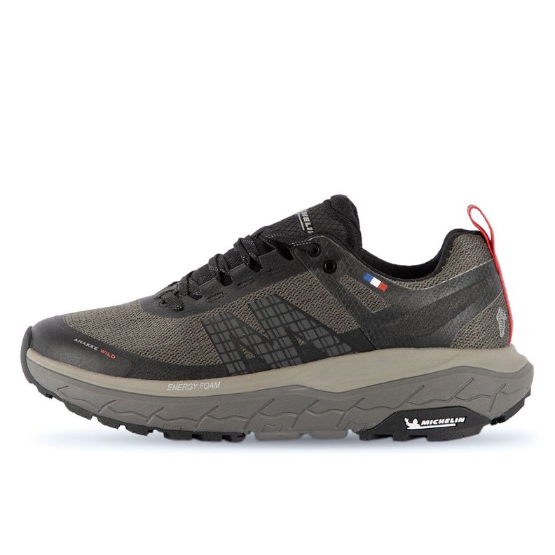 Zapatilla Trail Running Hombre Negro Rojo Michelin Footwear Aw01-2