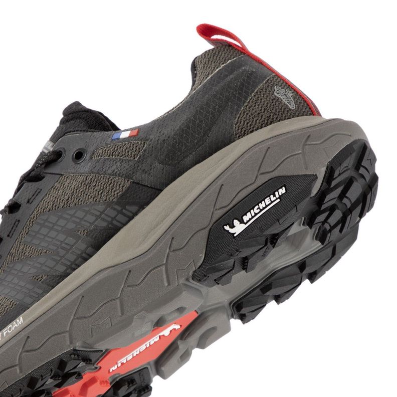 Zapatilla Trail Running Hombre Negro Rojo Michelin Footwear Aw01-5