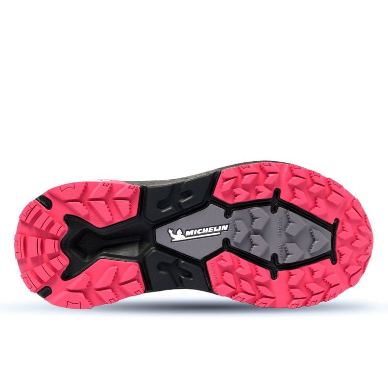 Botín Outdoor Impermeable Caña Alta Mujer Negro Fucsia Michelin Footwear Aw03-1