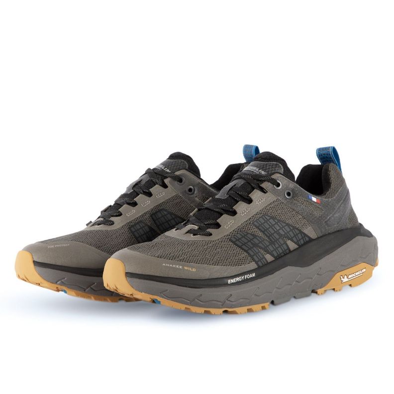 Zapatilla Trail Running Hombre Gris Azul Michelin Footwear Aw01-3