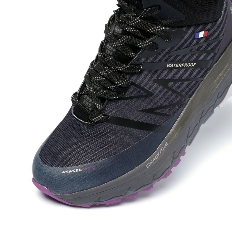 Botín Outdoor Impermeable Caña Alta Mujer Negro Morado Michelin Footwear Aw04-4