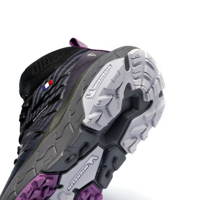 Botín Outdoor Impermeable Caña Alta Mujer Negro Morado Michelin Footwear Aw04-5