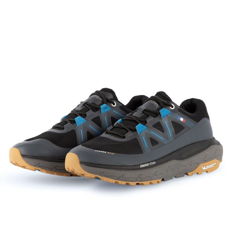 Zapatilla Trail Running Hombre Negro Azul Michelin Footwear Aw02-3