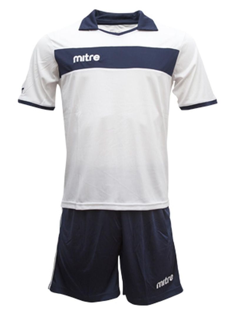 Uniforme de futbol London hombre Mitre blanco azul marino-0