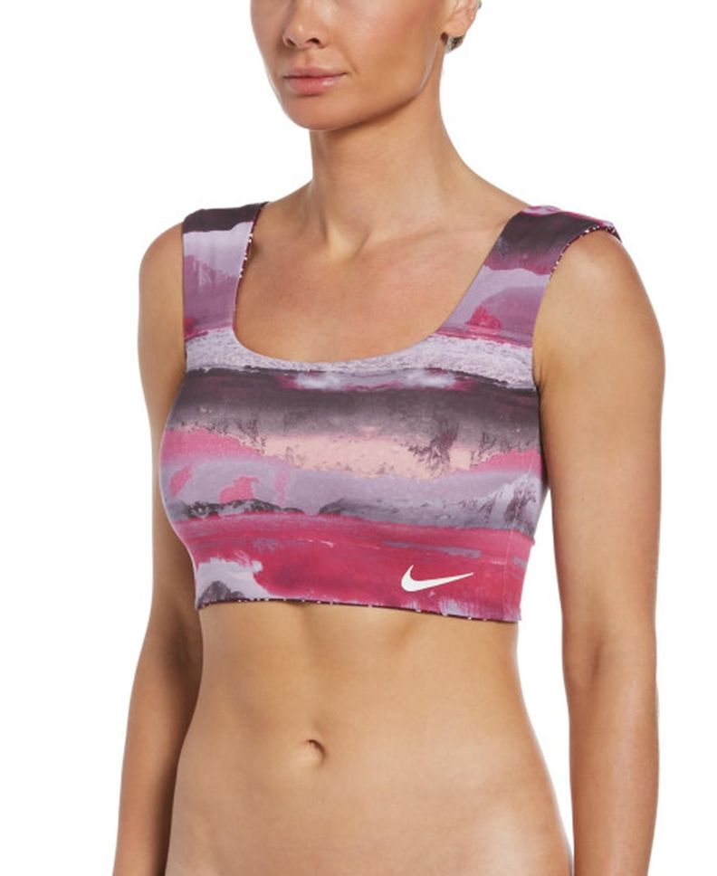 Crop Top Reversible NESSC318 Nike Swim Rosado-2