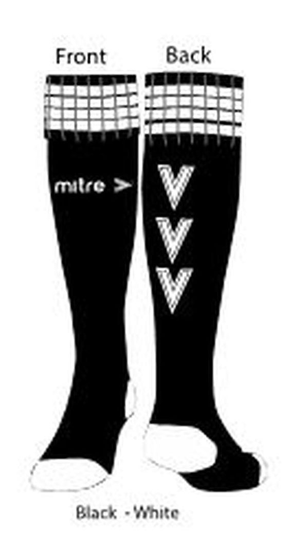 Medias de futbol Lisa Delta Mitre Azul Negro Blanco-0