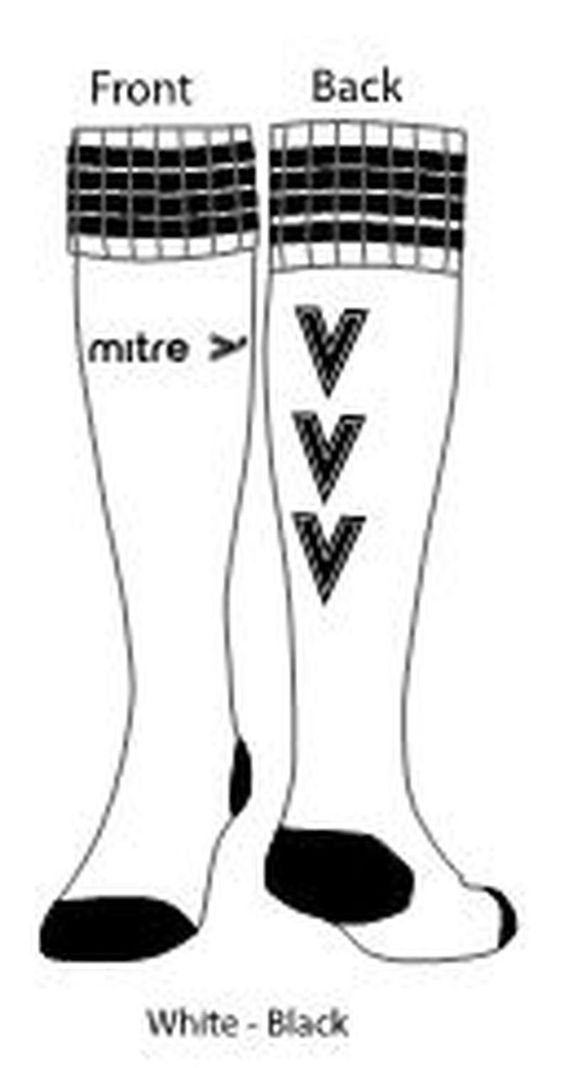 Medias de futbol Lisa Delta Mitre Azul Blanco Negro-3