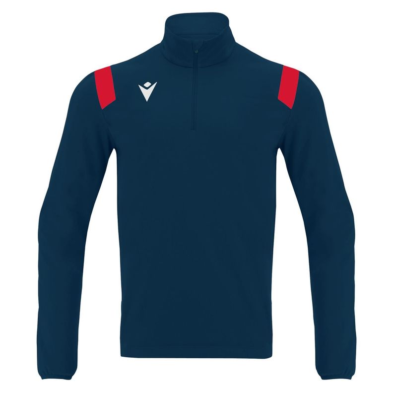 Polerón 1/4 Zipper Gange Macron Azul Marino-Rojo-0