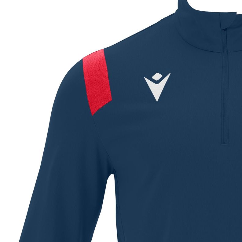 Polerón 1/4 Zipper Gange Macron Azul Marino-Rojo-2