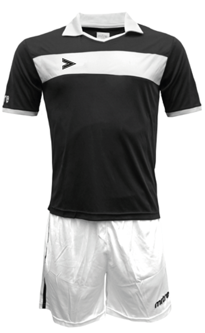 Uniforme de futbol London delta hombre Mitre negro blanco-0