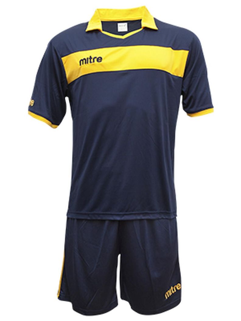 Uniforme de futbol London Jr Mitre Azul Marino Amarillo-0