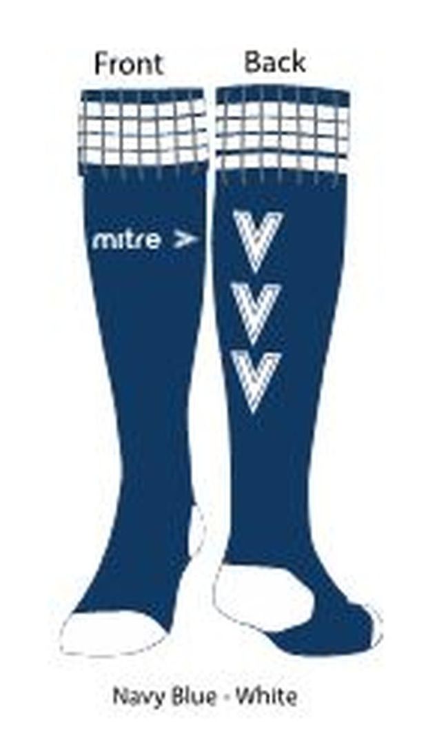 Medias de futbol Lisa Delta Mitre Azul Marino Blanco-2