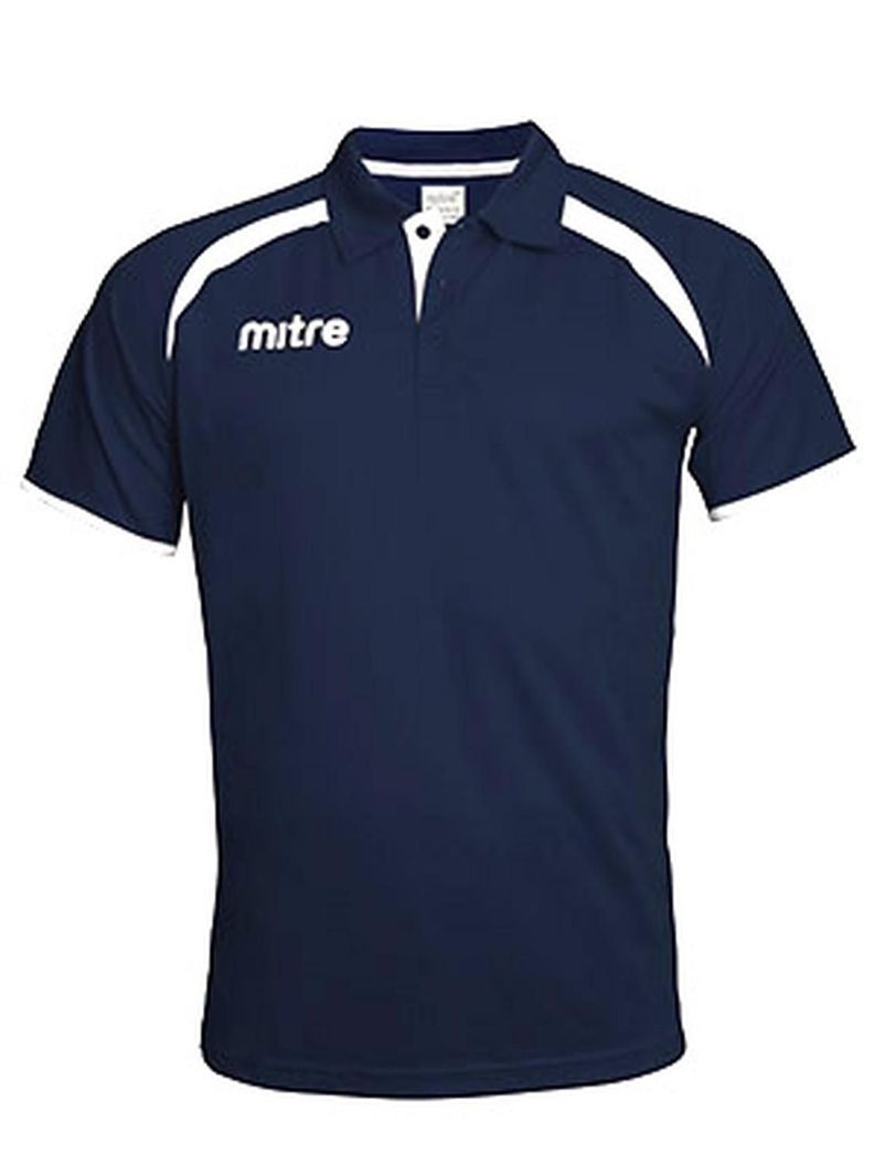 Polera Pique mujer Mitre Azul Marino blanco-0